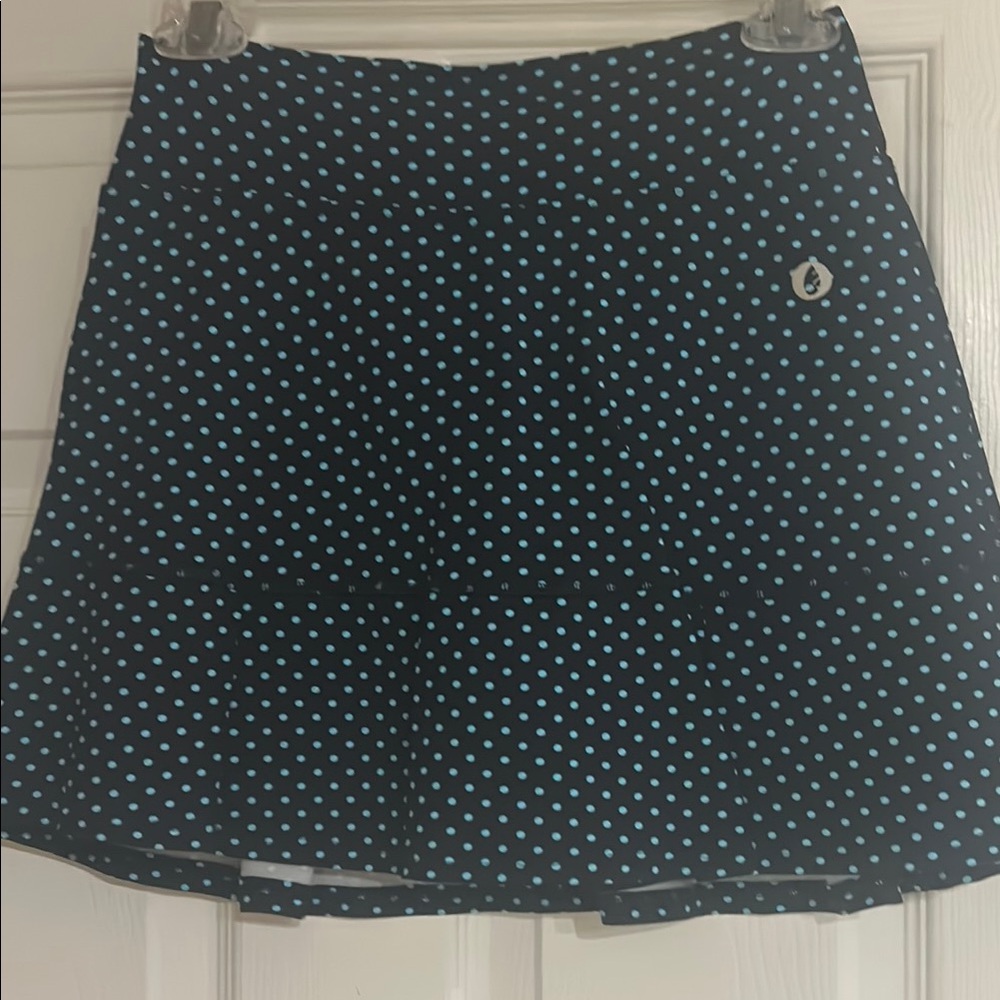 Blue and Black Mini Skirt with Polka Dots for Casual Wear